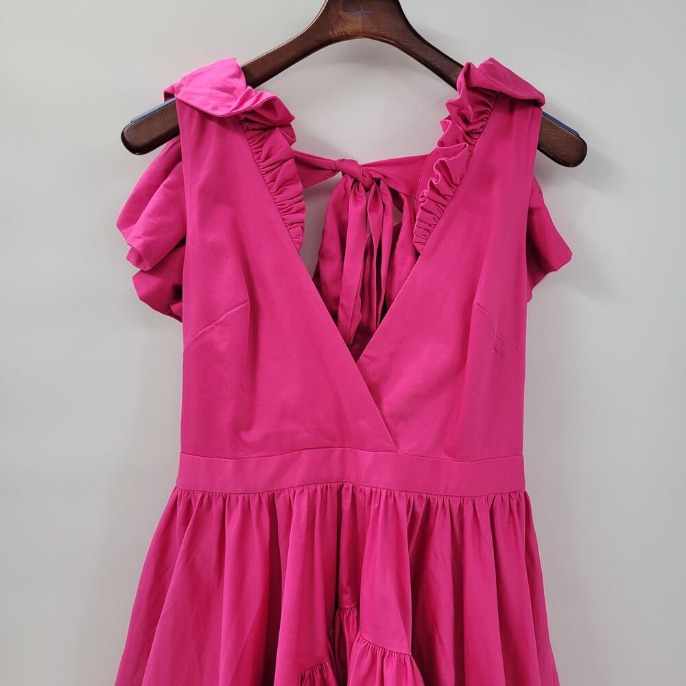 Making the Cut Designer Sienna High Low Dress Medium Magenta Ruffle Flounce New - Picture 5 of 16